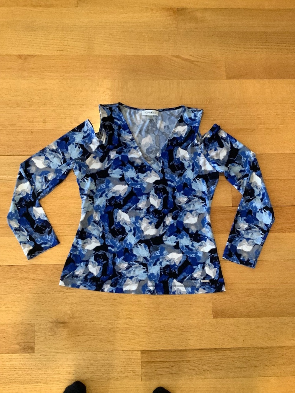 Multi colored Calvin Klein womens cold shoulder top